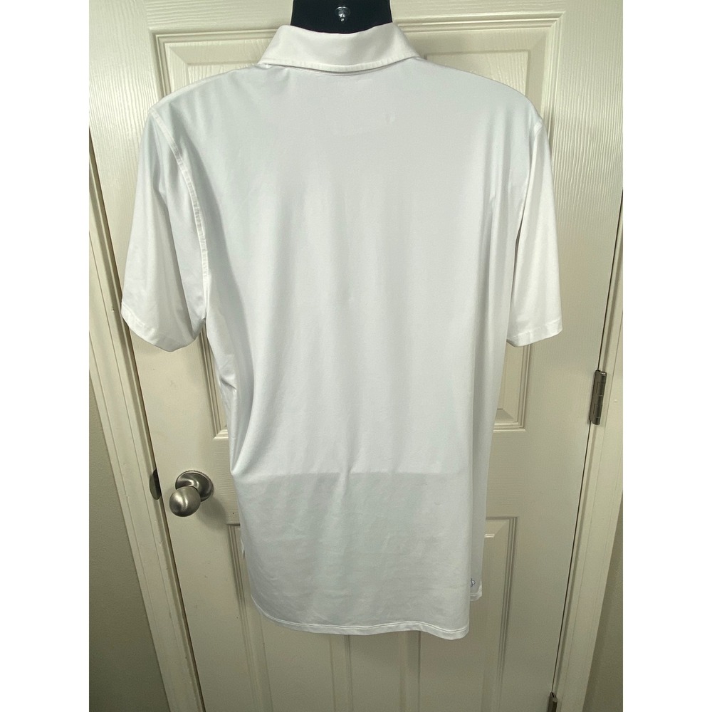 Draddy Sport Polo Shirt Athletic‎ Golf Performance Logo USA Made White L - Picture 3 of 8